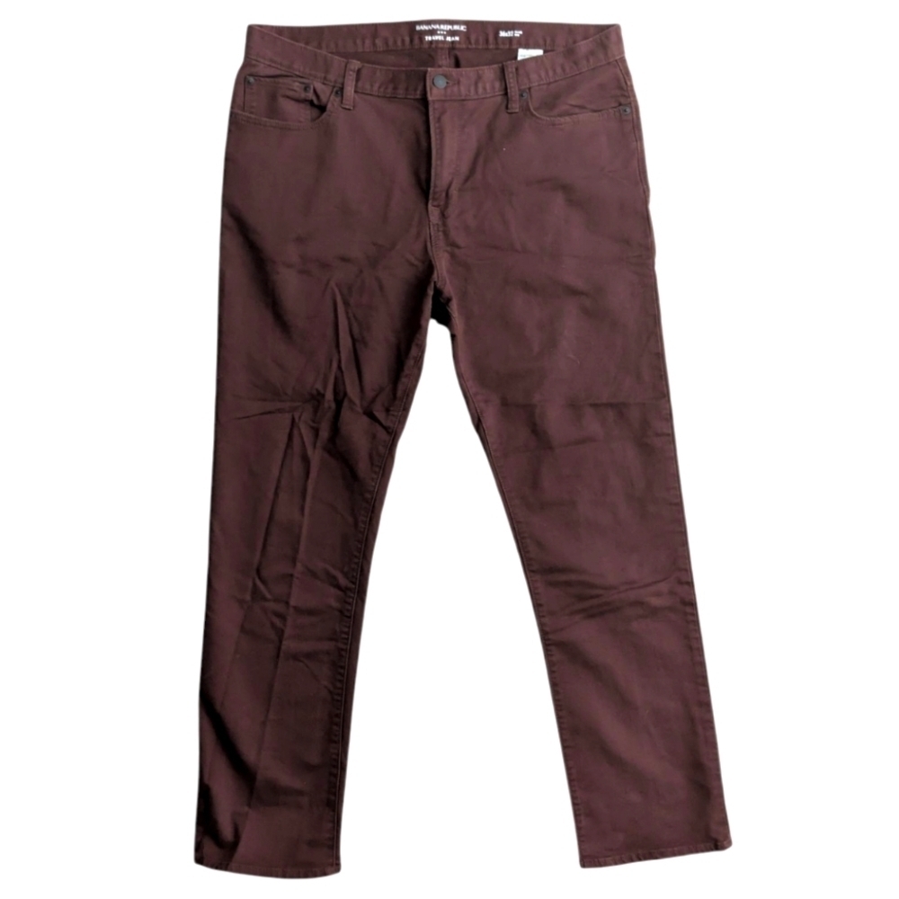 Banana Republic 36x32 Slim Fit Burgundy Red Men's Travel Jean Pant